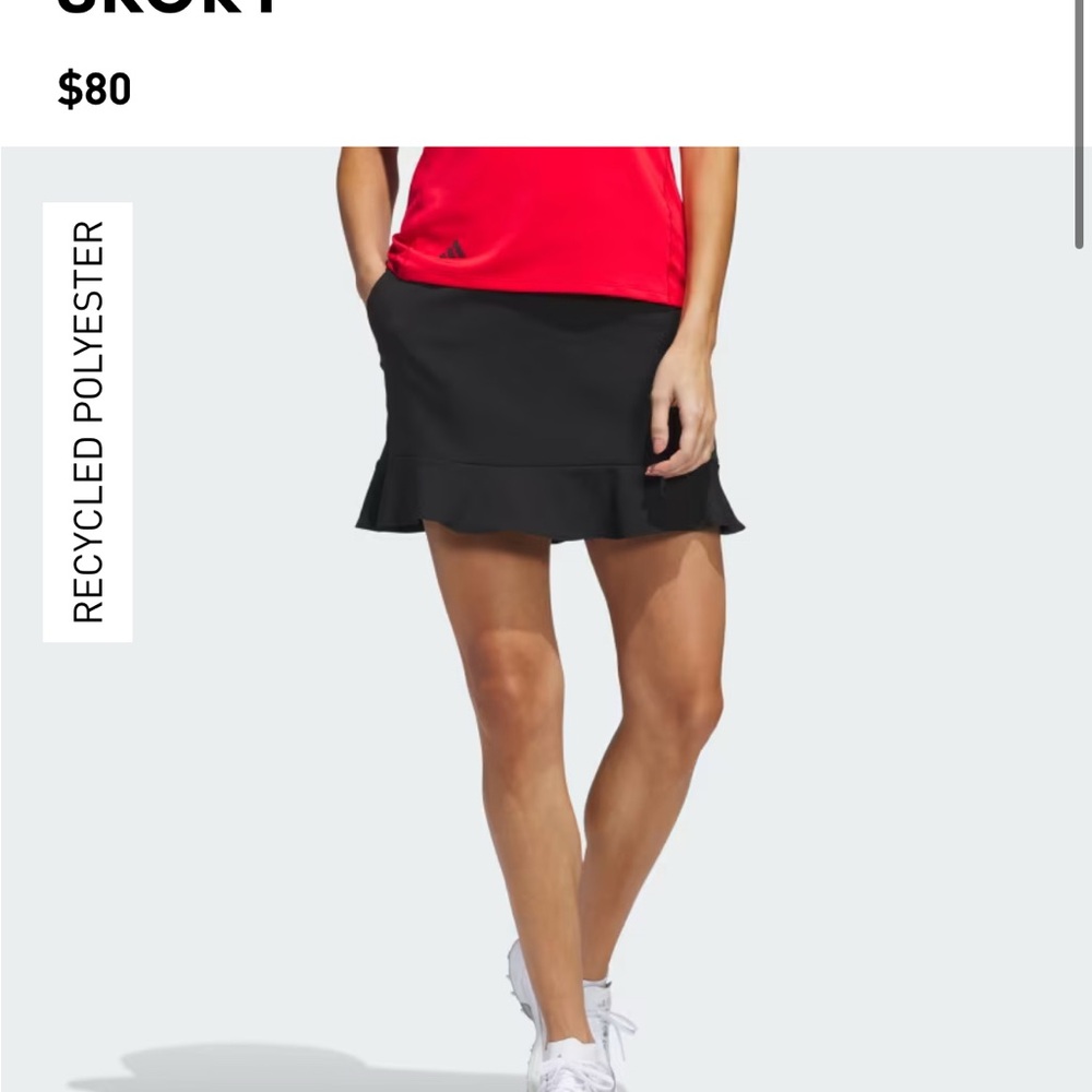 NWT Adidas Golf Women's Ultimate365 Frill Black Skater Skort